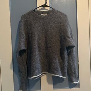 Madewell Grey and White Accent Sweater